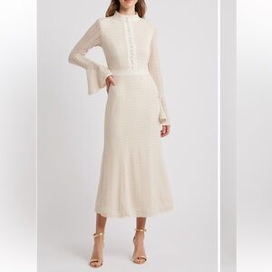 Elliatt Kailee Texture Long Sleeve Midi Dress